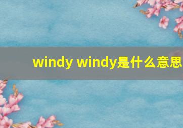 windy windy是什么意思